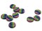 10 13mm Rainbow Striped with Pink Ends Resin Flat Round Plastic Four Hole Buttons